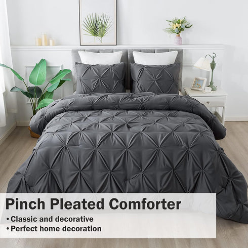 Marquis Luxurious Pinch Pleated Winter Comforter With  Pillow Shams